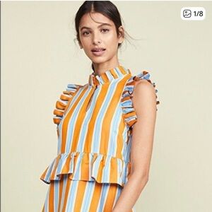 M.D.S Stripes Tiered Soirée Dress